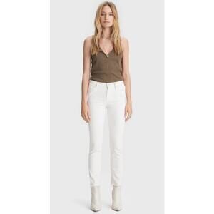 Mother The Rascal Crop Fray Cream Puff White Size 29 Raw Hem Casual Trendy